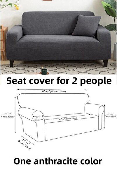 intil Armchair Cover Sofa Cover Two-Seater Sofa Cover 1 Piece Anthracite Color Sofa Cover