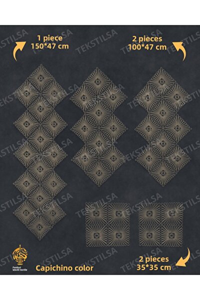 Tekstilsa New Luxury Runner Lounge Room Masuta de cafea Fata de masa Set de l...