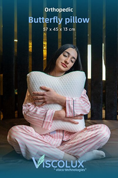 Viscolux Pernă Visco Kelebek - Pernă Visco specială ortopedică pentru susține...