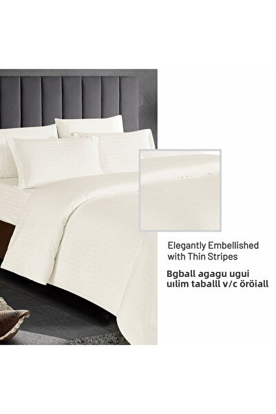 Donetella Variegated Stripes Bedding Comforter Set, 7 Pcs King Size Removable Cover Fits 240x260 Cms