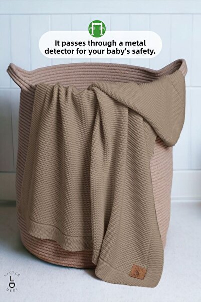 Next Baby Little Dedi Alina Organic Cotton Knitwear Knitted Brown Baby Blanket