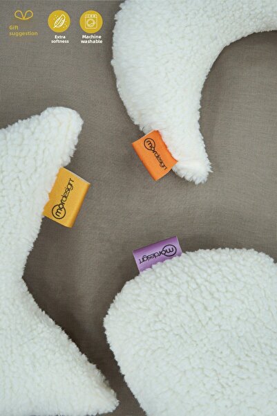 mordesign Premium Plush Decorative 3 Piece Pillow Set - Cloud Star Moon Baby Pillow, Teddy Fabric