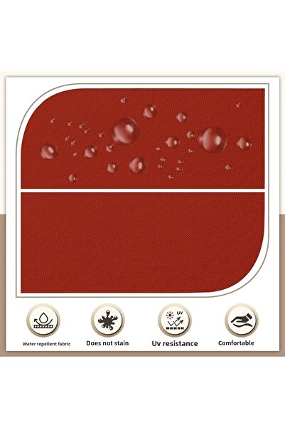 Evim Canvas 6-Piece Red Liquid-Proof Stain-Proof Zippered Lace-Up Chair Cushion 40 X 40 cm