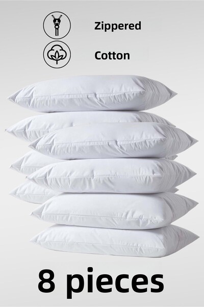 Mercury 8 قطع من الوسائد الداخلية القطنية| طقم بطانة داخلية مكونة من 8 قطع بسحاب مقاس 50 × 70 سم