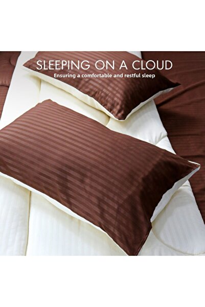 Hotel Linen Klub Stripe Reversible  Comforter Set- Ultra Soft  Microfiber Fabric, Soft Siliconized Fiber Filling