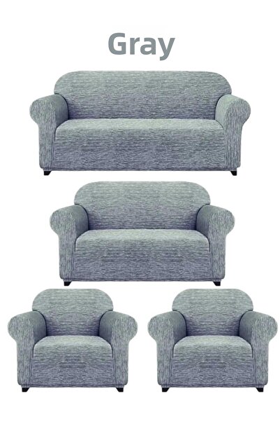 nurlan 3+2+1+1 غطاء أريكة جاكار منسوج. كرسي بذراعين مرن قابل للغسل، أريكة، غط...