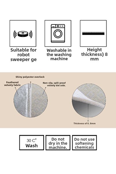 eco concept Dot Base Bath Mat 2-Piece Toilet Set G8212 40x60 cm 60x100 cm