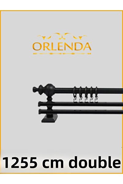 Orlenda Țeavă de Alminiu Curea Cortina Rustică șină dublă cu Cap din Lemn Neg...