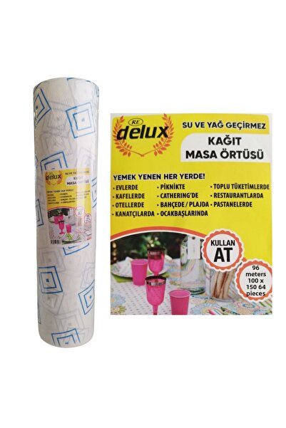 ELDİPA Disposable Table Cloth 96 Meters - 100X150 cm | 64 Sheets | Water and Oil Proof