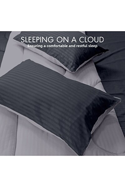 Hotel Linen Klub Stripe Reversible  Comforter Set- Ultra Soft  Microfiber Fabric, Soft Siliconized Fiber Filling