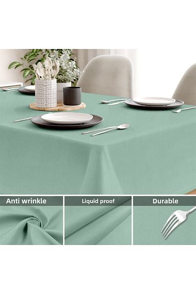 Evim Canvas Water Green Liquid Proof Stain Resistant Tablecloth
