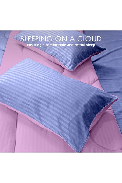 Hotel Linen Klub Stripe Reversible  Comforter Set- Ultra Soft  Microfiber Fabric, Soft Siliconized Fiber Filling