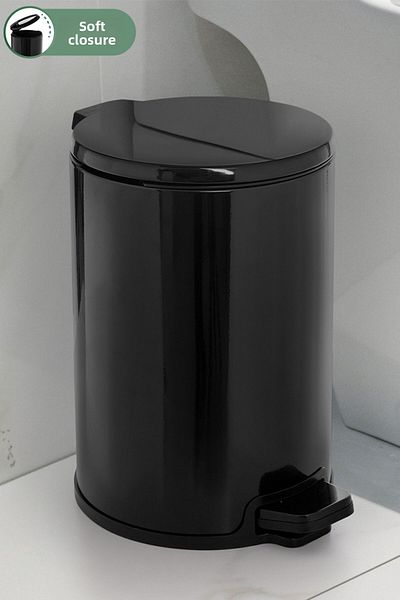 Prima Nova Cigo 12 Lt Μαύρος Κάδος Απορριμμάτων - Πεντάλ, Για Κουζίνα, Γραφείο
