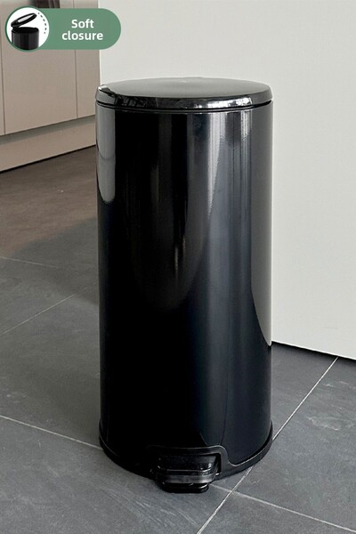 Prima Nova Cigo Pedal Bin Bathroom Kitchen Office Trash Can 20 Lt Black-Inside Black