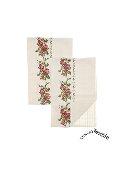 TUNCAY TEKSTİL Beige Lace Cotton Basement Bedspread Set