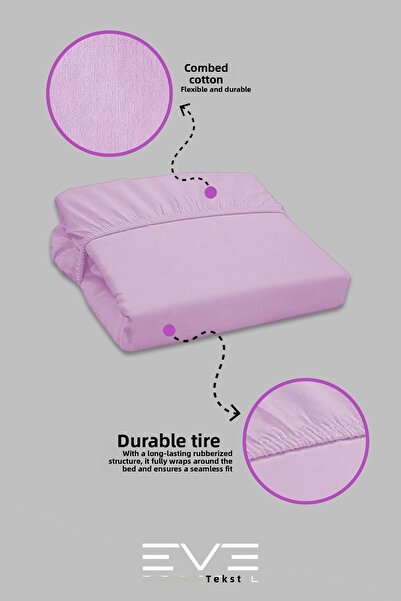 Eve Tekstil Fitted High Quality Combed Cotton Fabric Single Fitted Sheet