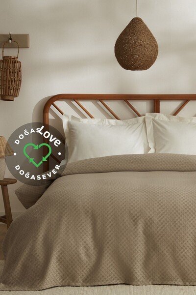 Karaca Home Doğasever Lorena Bamboo Single Jacquard Pike 160x230 Cm Beige