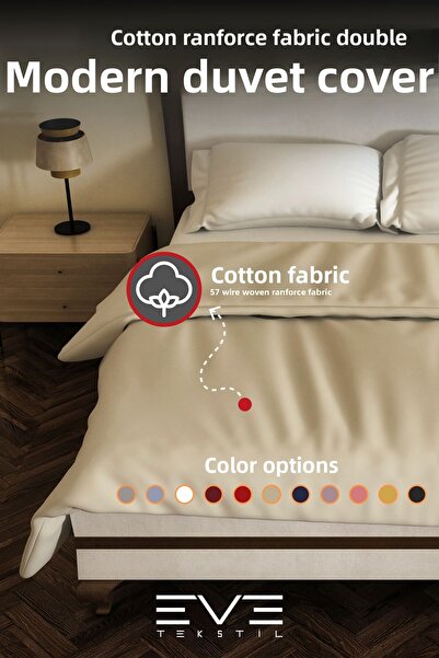 Eve Tekstil Cotton Antiallergic Modern Duvet Cover Quilt Cover 240X260 cm