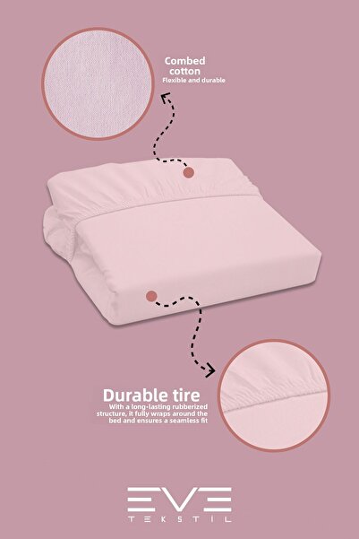 Eve Tekstil Fitted High Quality Combed Cotton Fabric Single Fitted Sheet