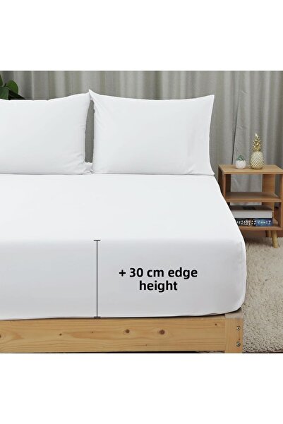 INTER Z Plain Cotton Satin Fitted Sheet Set (3 Different Sizes)