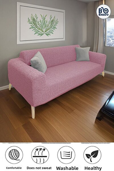 BAQDO غطاء مقعد جاكار 3 مقاعد عالي الجودة، مرن، قابل للتمدد، قابل للتمدد، سرير أريكة، غطاء أريكة قابل للغسل