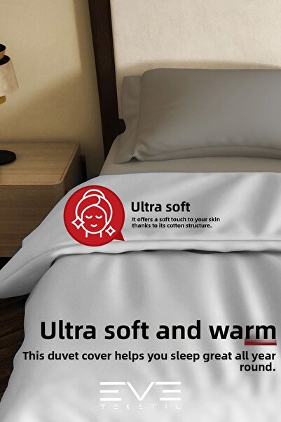 Eve Tekstil Cotton Antiallergic Modern Duvet Cover Quilt Cover 240X260 cm