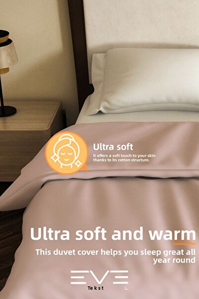 Eve Tekstil Cotton Antiallergic Modern Duvet Cover Quilt Cover 240X260 cm