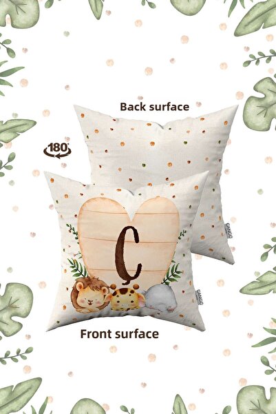Cango Home Cream Green Polka Dot Bohemian Style Children's Throw Pillow Cover...