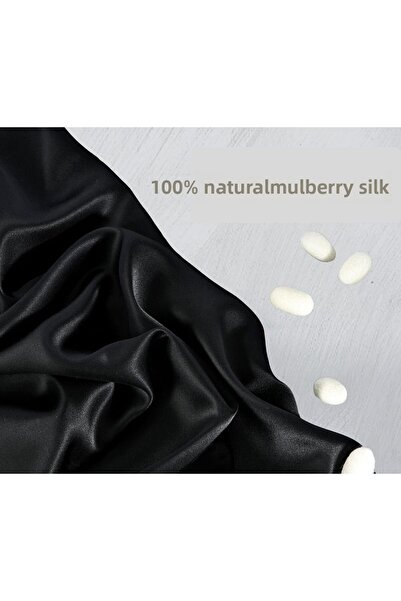 Nomads Felt Black Silk Pillowcase %100 Mulberry Silk, 16 Momme, Sleep Comfort for Skin and Hair (1 Piece, 50X70 cm)
