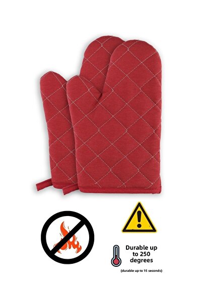 sevilya قفازات فرن مقاومة للحريق والحرارة (2 قفاز)