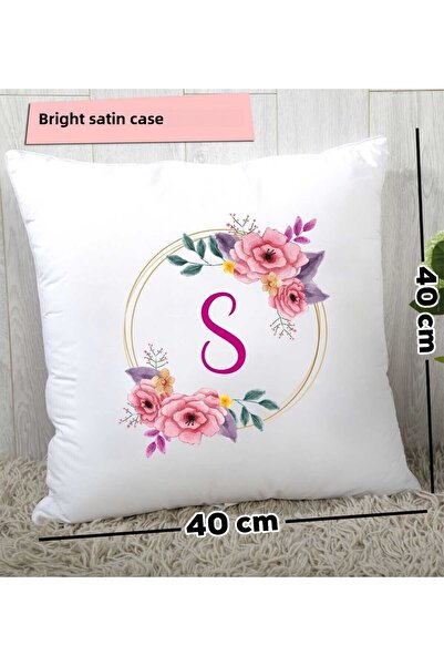 Hedizu Pernă florală cu litera S