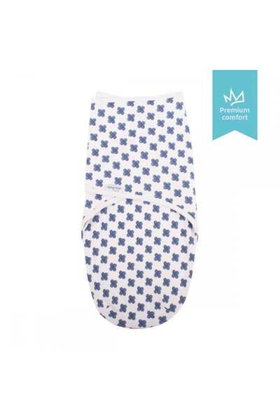 Sevi Bebe Interlock Baby Swaddle Blue Flower