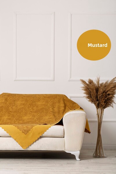 VELERDE HOME Vessel Mustard Double Sided Sofa Bed Seat Cover Shawl