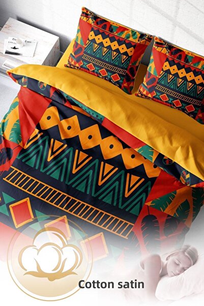 PerlaSera Avaiyo Modern - Double Duvet Cover Set, Tightly Woven Cotton Satin, 3D Custom Design