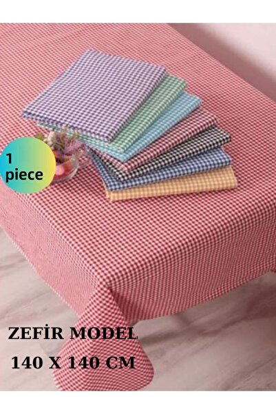 GOLDRİSE Piti Checkered Cotton Table Cloth Picnic Cloth Nostalgic Cloth 140*140 cm