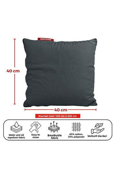 XPERMATE Gray Tv Blanket Pillow - Welsoft Throw Pillow, Travel Pillow, Airplane Pillow, 145X205