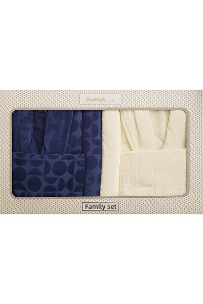 Özdilek Cream Indigo - Set halat de baie circular transformabil