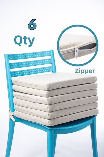 Go Veform 6-Piece Lace Chair Cushion - Beige with Zipper 22 Dns