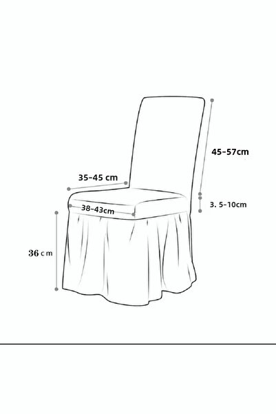 ÖZMAKAN Κάλυμμα καρέκλας 6 τεμαχίων με πέτρινη τυλιγμένη φούστα