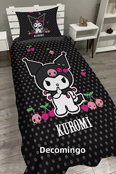 dekomingo Kuromi Black Baby and Kids Baza Pique Set