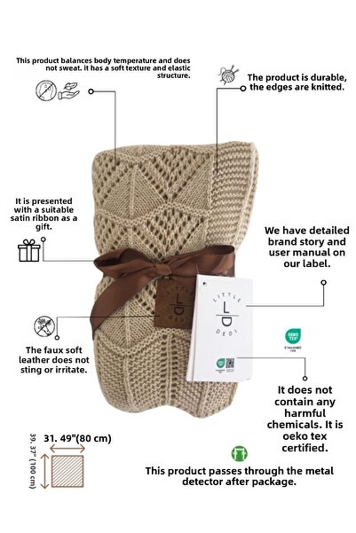 Next Baby Little Said Emilybaby Kid Blanket Model Knitting Patterned Stone - 80X100