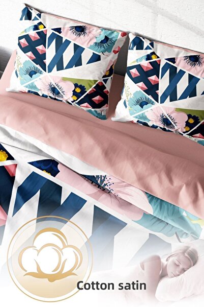 PerlaSera Τρισδιάστατο Προσαρμοσμένο Σχέδιο - Σετ Παπλωματοθήκη Διπλό, Πυκνό Βαμβακερό Σατέν