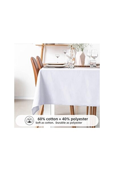 omargroup Atlas Satin White Table Cover