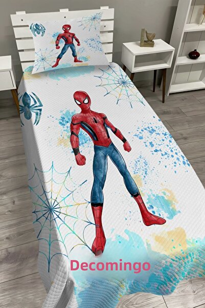 dekomingo Single Spiderman Baby and Child Pique and Pillow Set