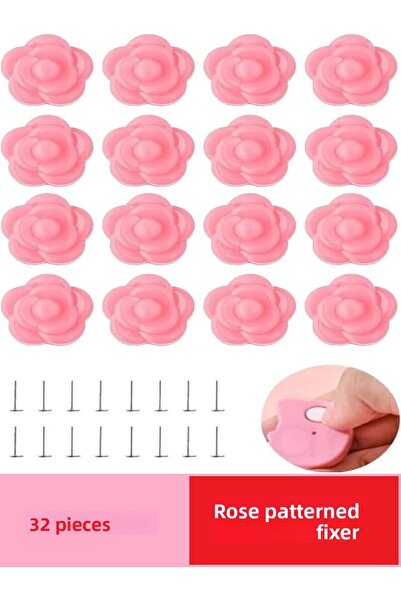 Özasya AVM 32 قطعة غطاء لحاف منقوش على شكل وردة وحامل ملاءة سرير مثبت مضاد لل...