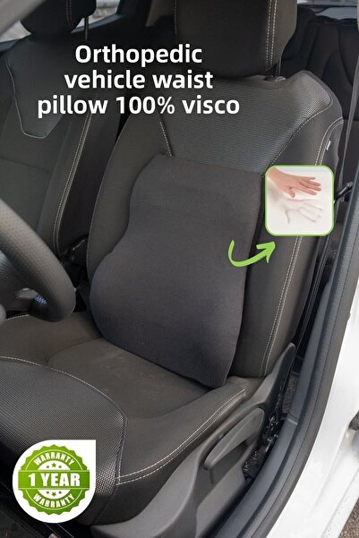 Viscomina Orthopedic Waist Cushion Visco Back Cushion Office, home, vehicle Waist Support Cushion Black Color