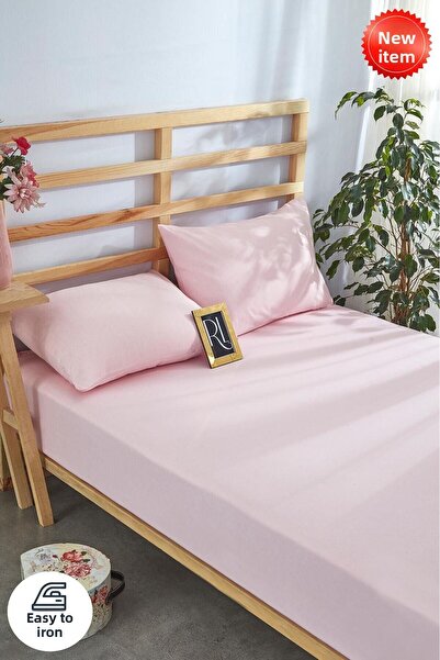 BESTİNA GOLD Elastic Sheet Set Solid Color Cotton-Pillowcase Single-Double Personality-Battal
