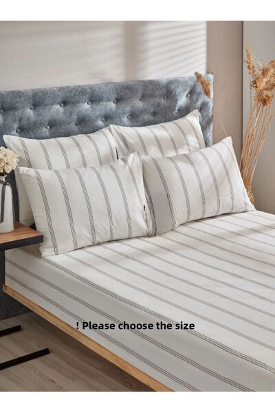 Sdream Σετ σεντόνια ελαστικής γραμμής: Με βαμβακερή μαξιλαροθήκη - Μονό/Μονό - Μεγάλο