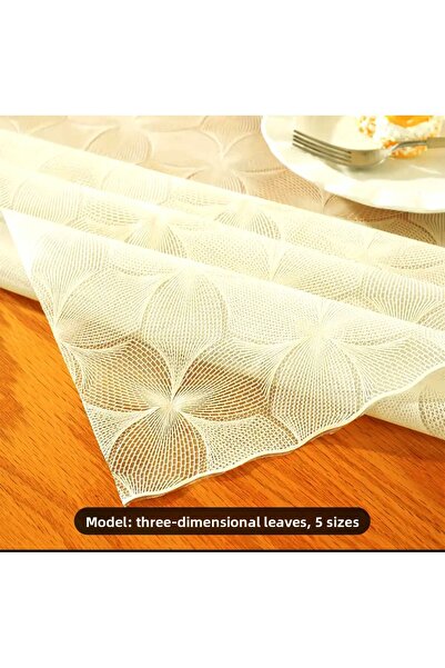 Blue Home New Lux Lace Look Wipeable Non-Slip Liquid Proof Non-Hole Pvc Table Cloth