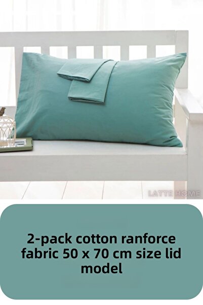 LATTE TEKSTİL Husă de pernă Ranforce Cotton Cover Mint - Pachet 2 50x70 cm Di...